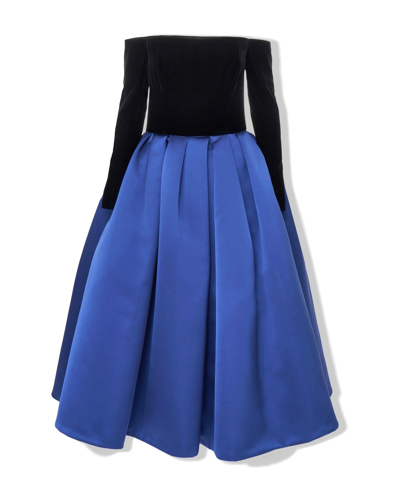 Off Shoulder Long Sleeve Midi Dress