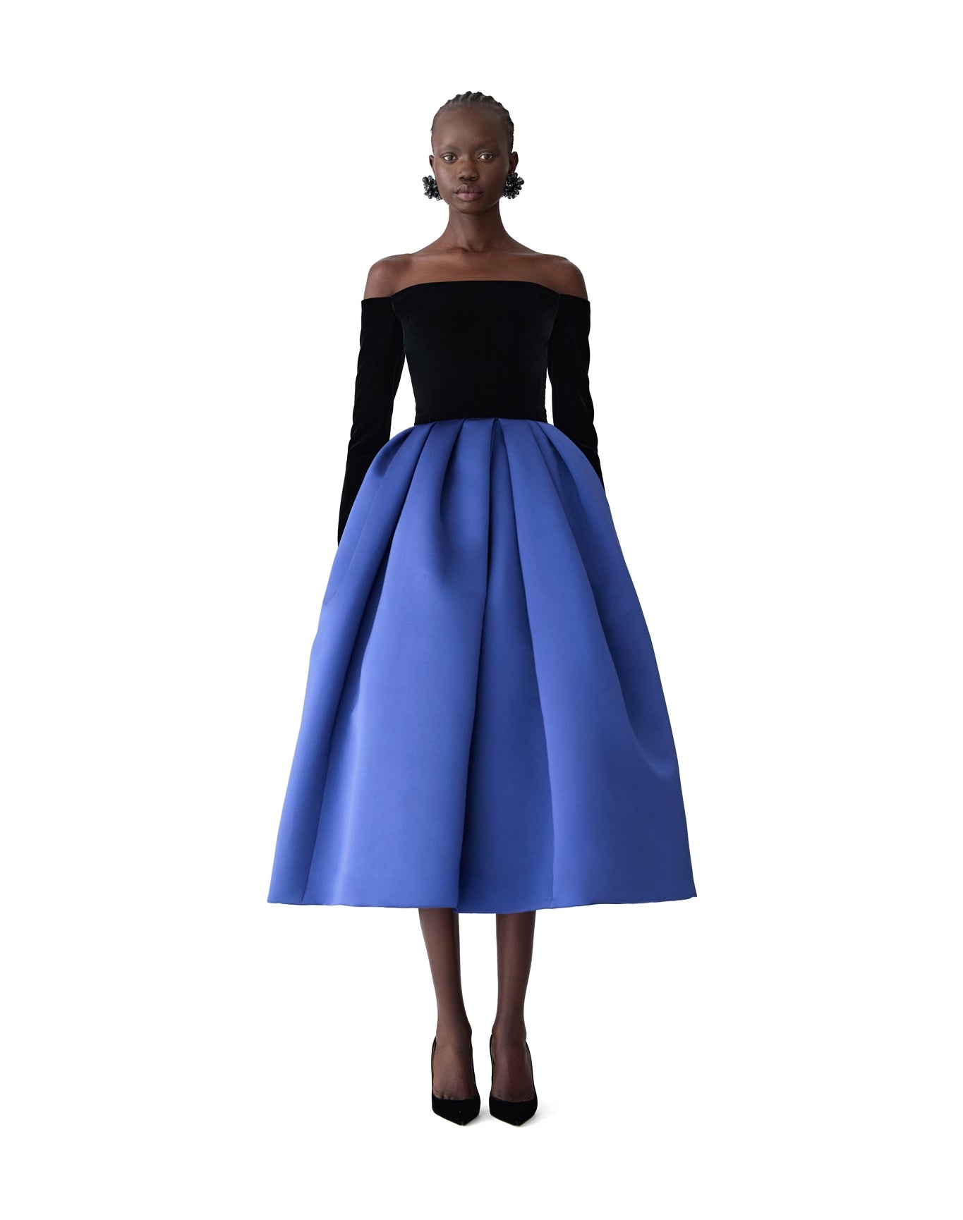 knee length dresses for ladies Rihoas Floral Sweetheart Neck Cap Sleeve A-Line Dress main image 1