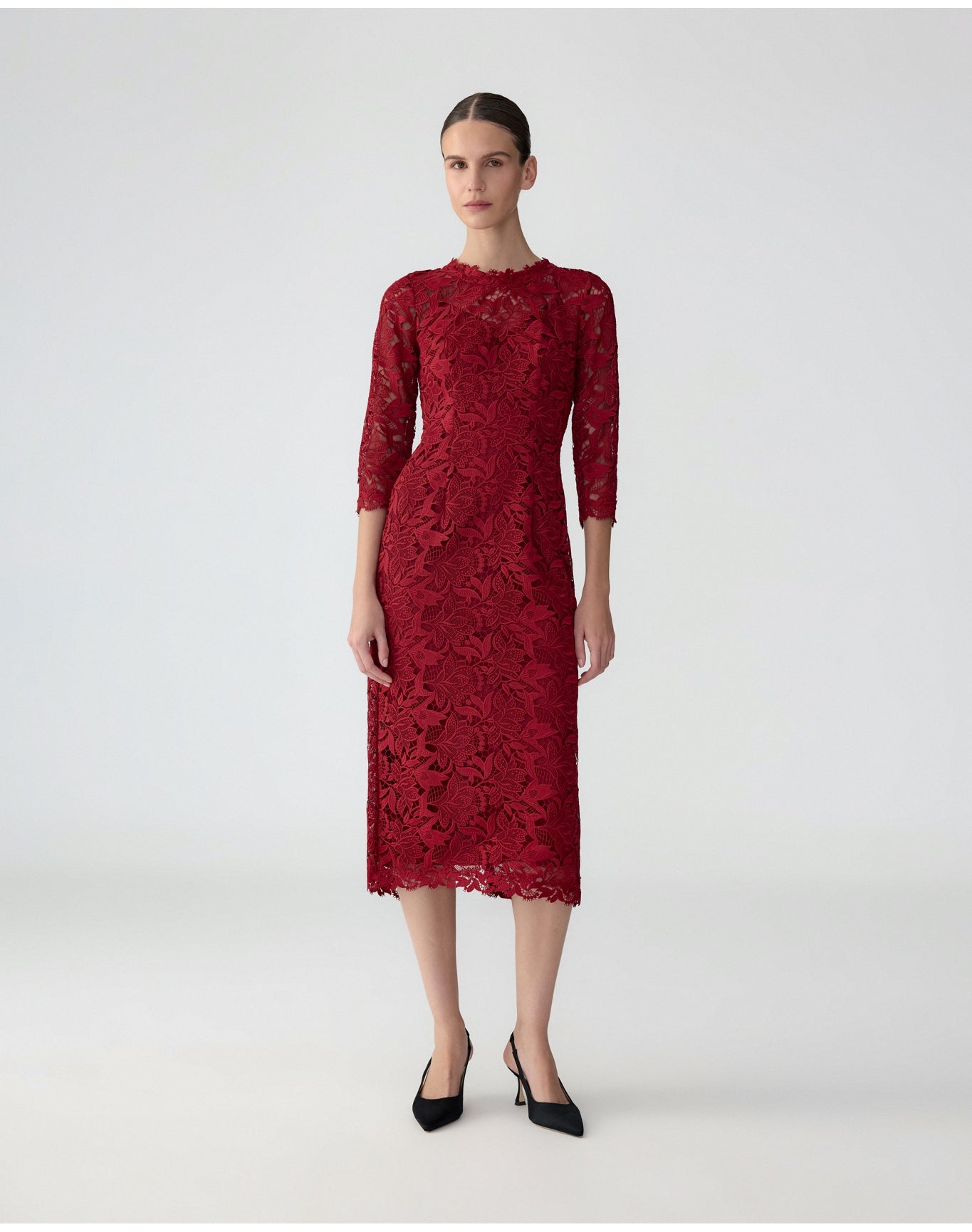 Long Sleeve Crewneck Midi Dress