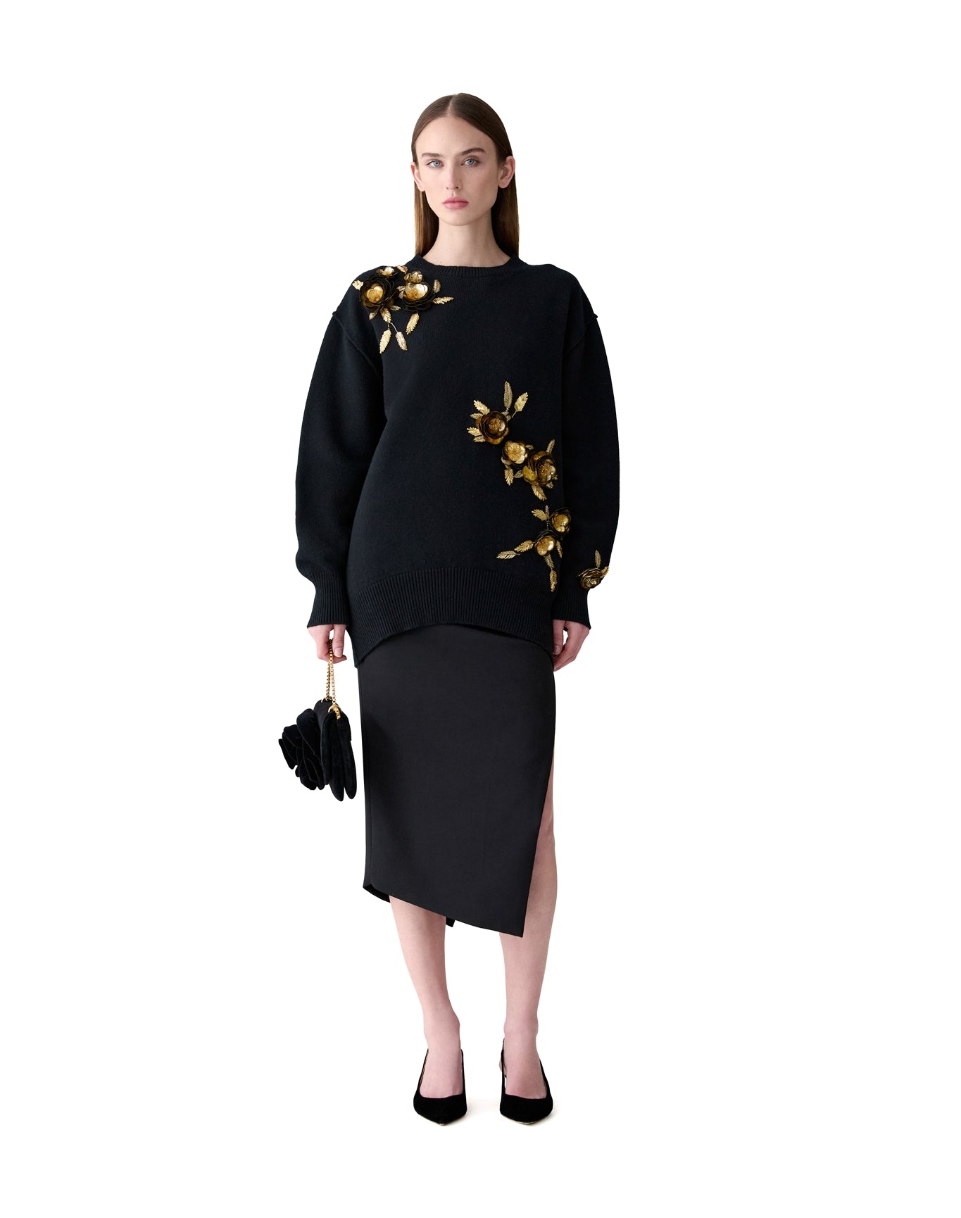 asymmetric gathered midi dress Ranna Gill Callen Asymmetric Gathered Midi Dress (SS) S