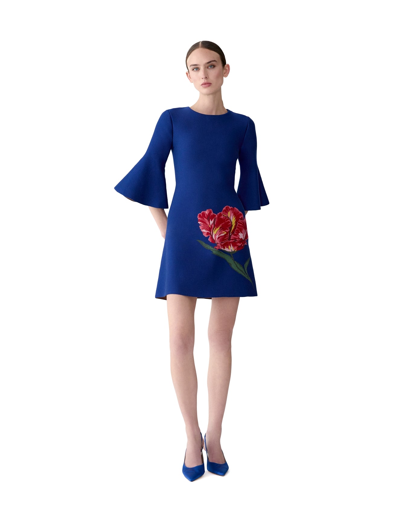 slim fit dress slacks Elegant Shift Dress with Low Flare Design main image 1