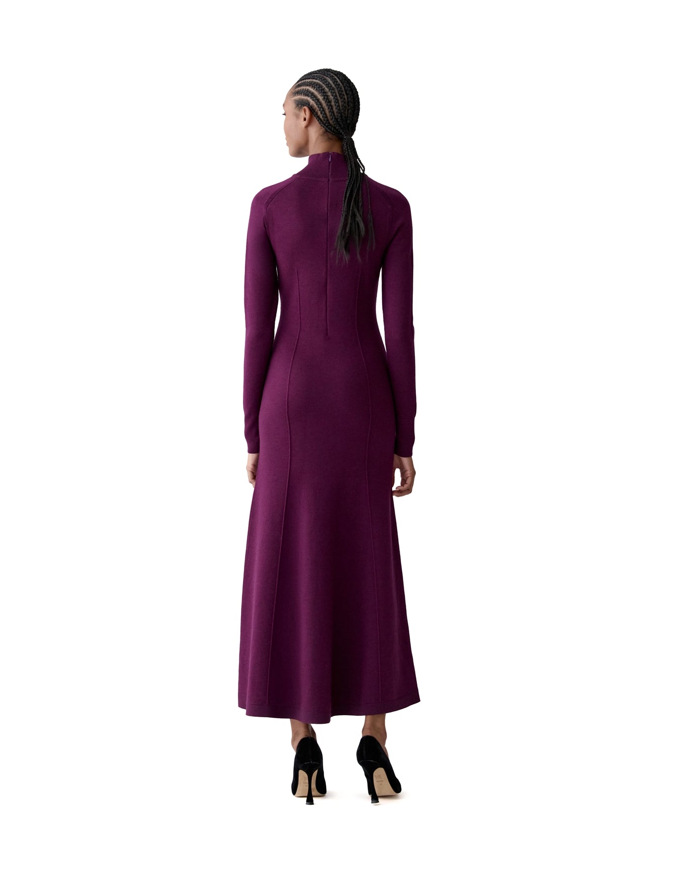 Long Sleeve Turtleneck Dress | Eggplant