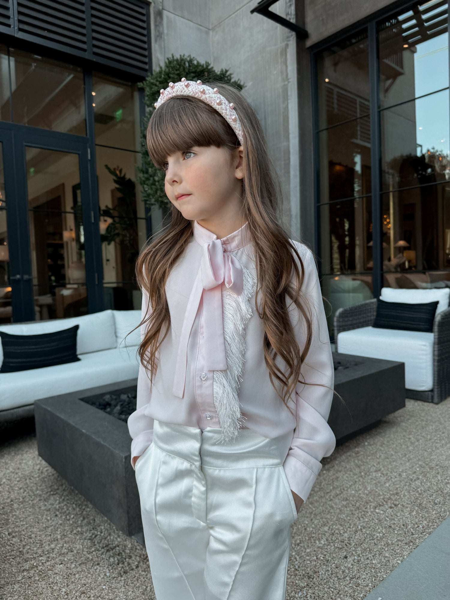 Baby Girls | Crepe Fringe Blouse | Pink