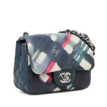Chanel | Pre-Owned Mini Square Classic Calfskin Airline Flap | Blue/Dark Blue