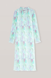 Pleated Georgette Maxi Dress | Bright White