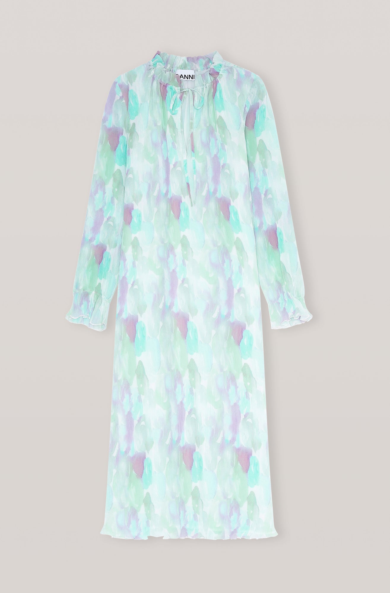 Pleated Georgette Maxi Dress | Bright White