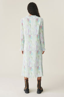 Pleated Georgette Maxi Dress | Bright White