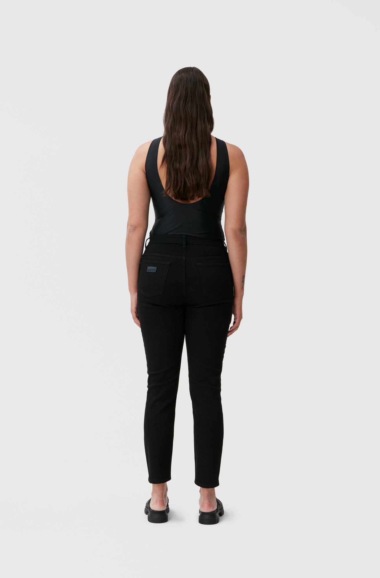 Stretch Cropped Jeans | Black/Black