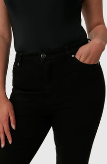 Stretch Cropped Jeans | Black/Black