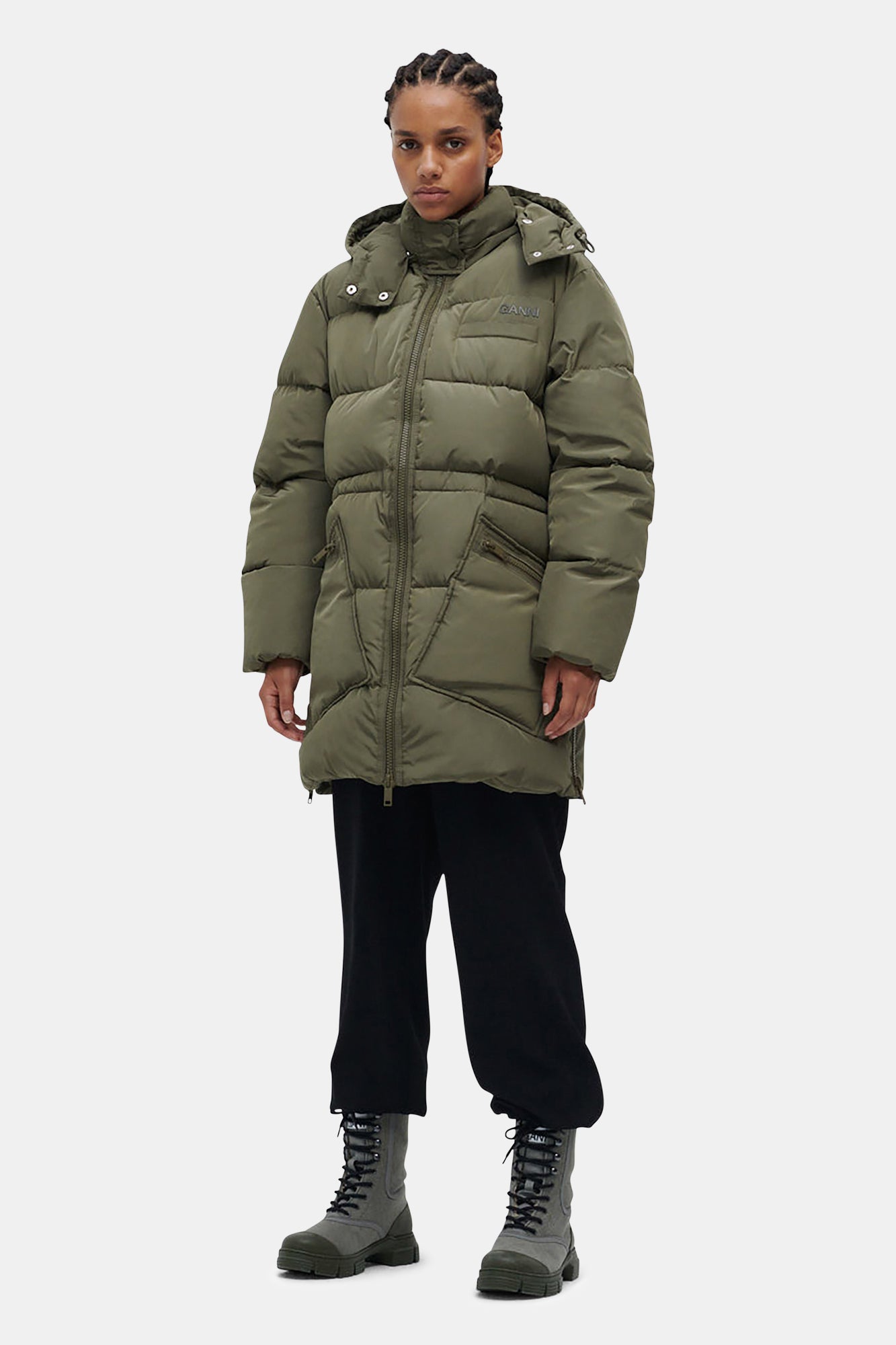 Recycled Polyester Oversized Puffer Midi Jacket | Kalamata