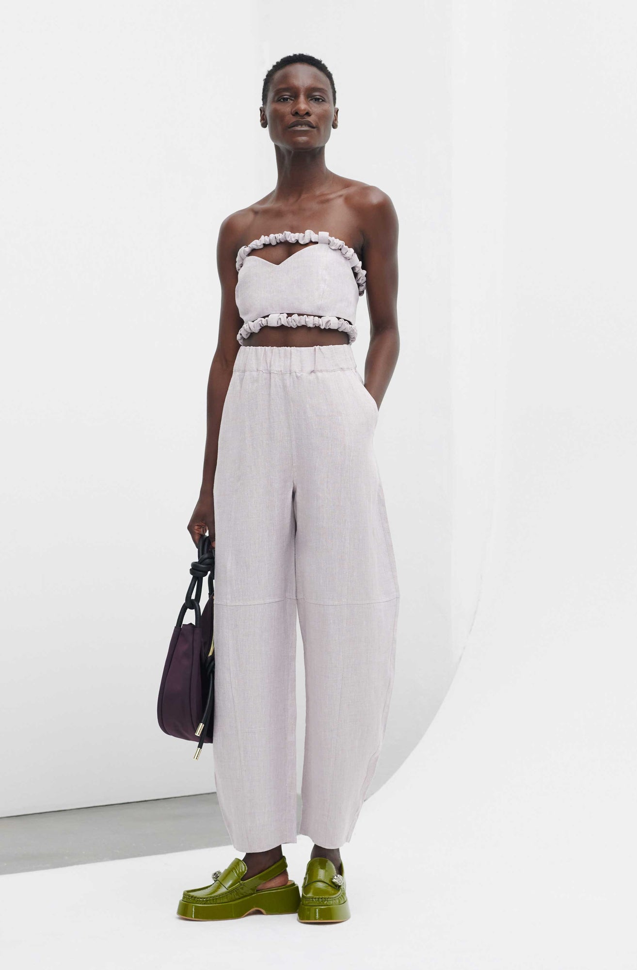 Strapless Crop Top | Light Lilac