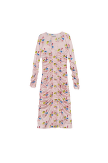 Ruched Maxi Dress | Floral Light Lilac