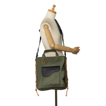 Dior | Pre-Owned x Sacai Saddle Tote | Green/Dark Green