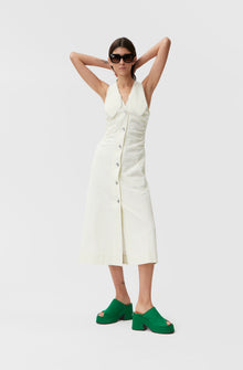 Seersucker Midi Dress | Stripe Flan