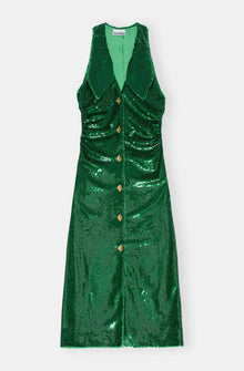 Sequined Sleeveless Maxi Dress | Kelly Green