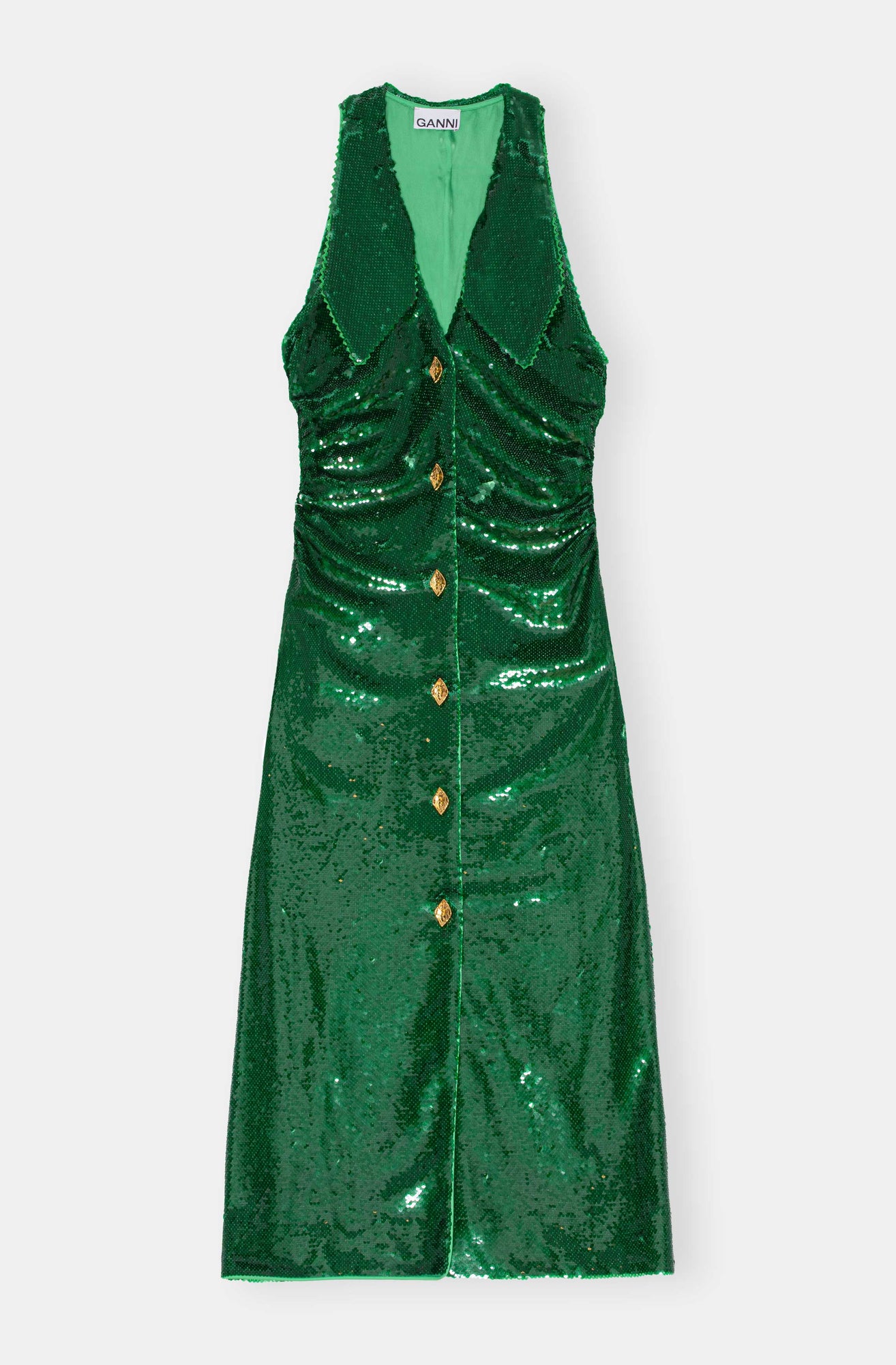 Sequined Sleeveless Maxi Dress | Kelly Green
