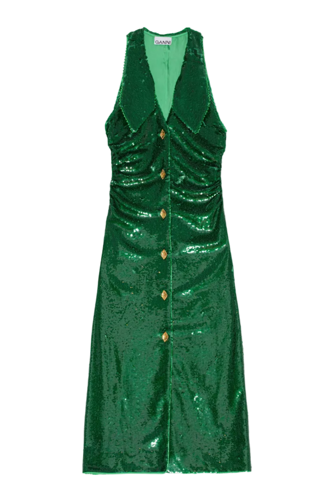 Sequined Sleeveless Maxi Dress | Kelly Green