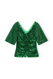 Sequinned Blouse | Kelly Green