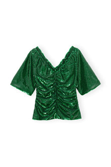 Sequinned Blouse | Kelly Green