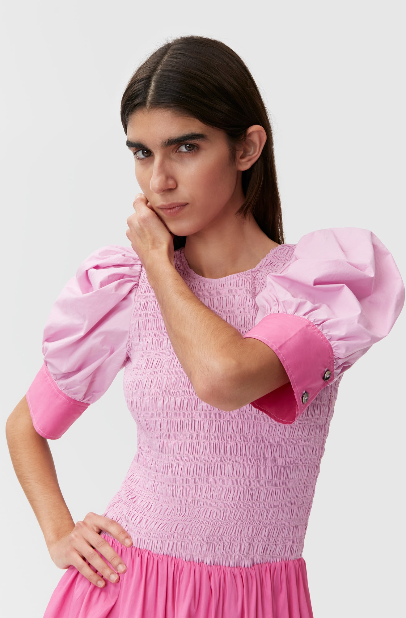 Shirred Mini Dress | Phlox Pink