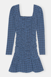 Seersucker Mini Dress | Mini Check Granada Sky