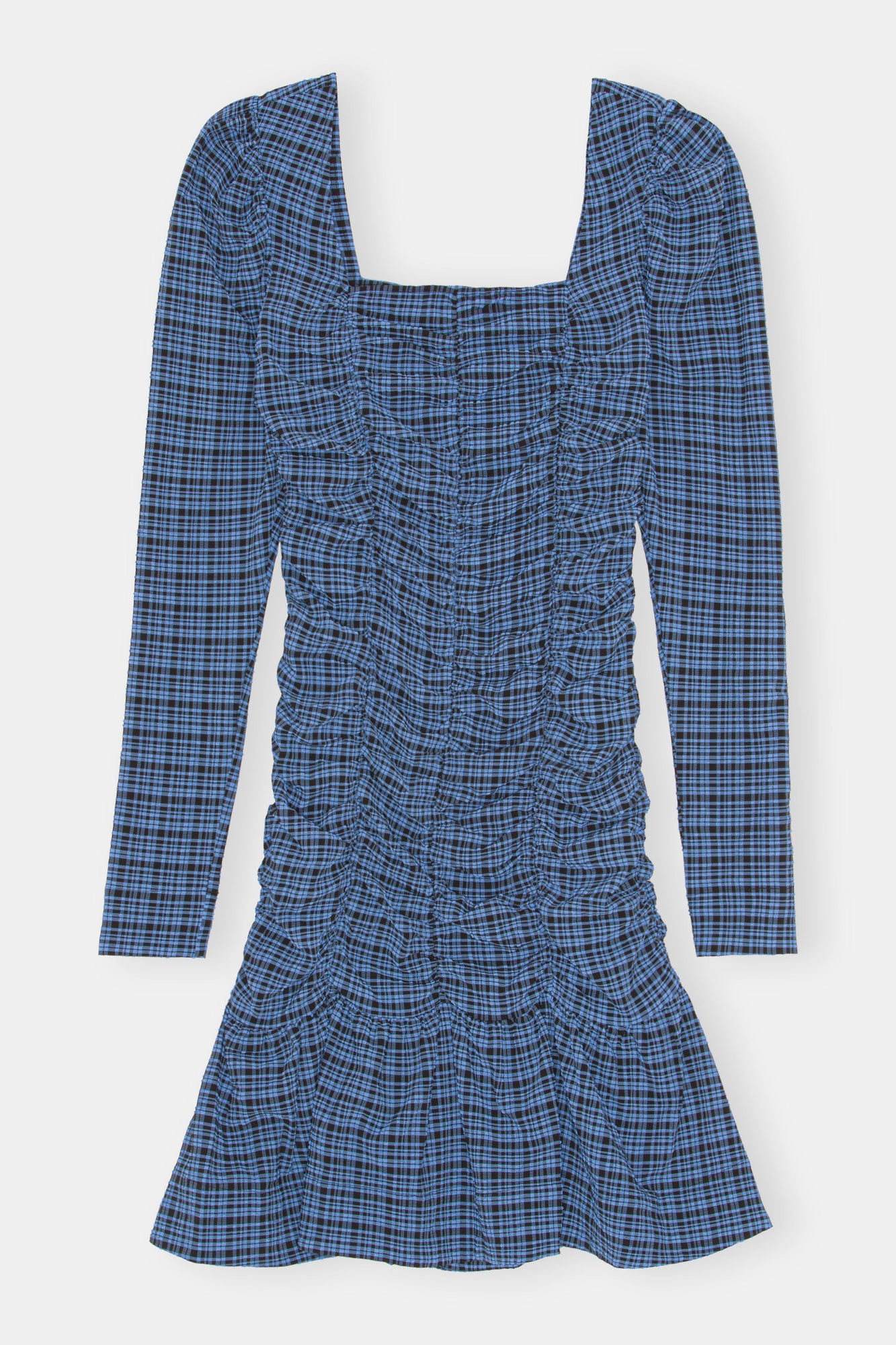 Seersucker Mini Dress | Mini Check Granada Sky