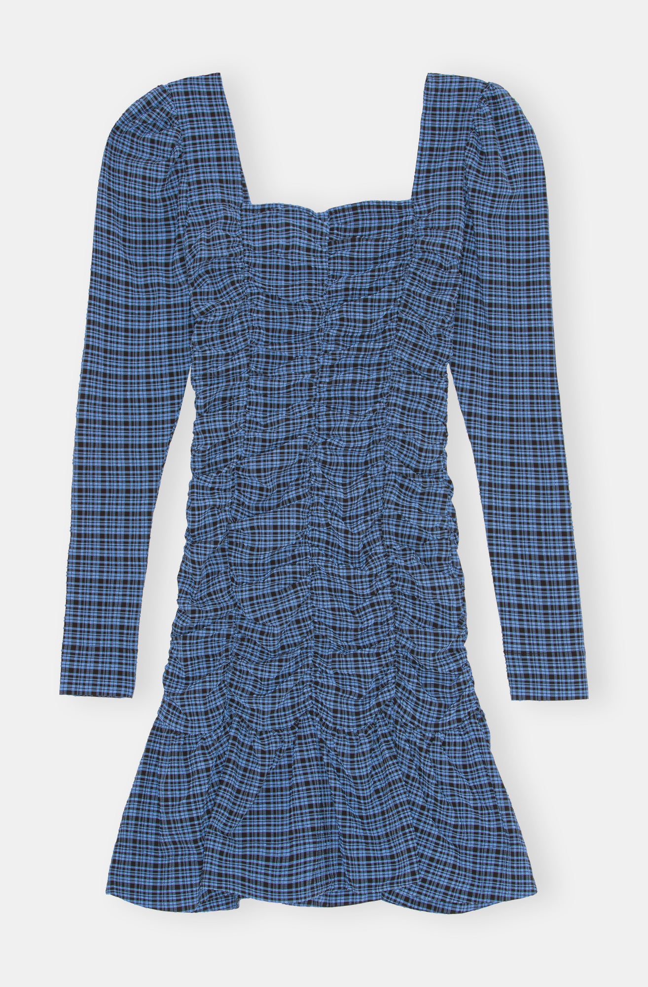 Seersucker Mini Dress | Mini Check Granada Sky