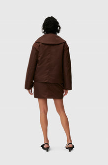 Nylon Collar Jacket | Chicory Coffee