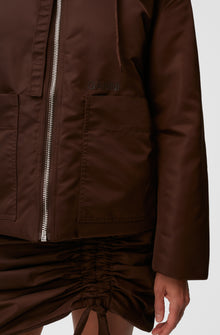 Nylon Collar Jacket | Chicory Coffee