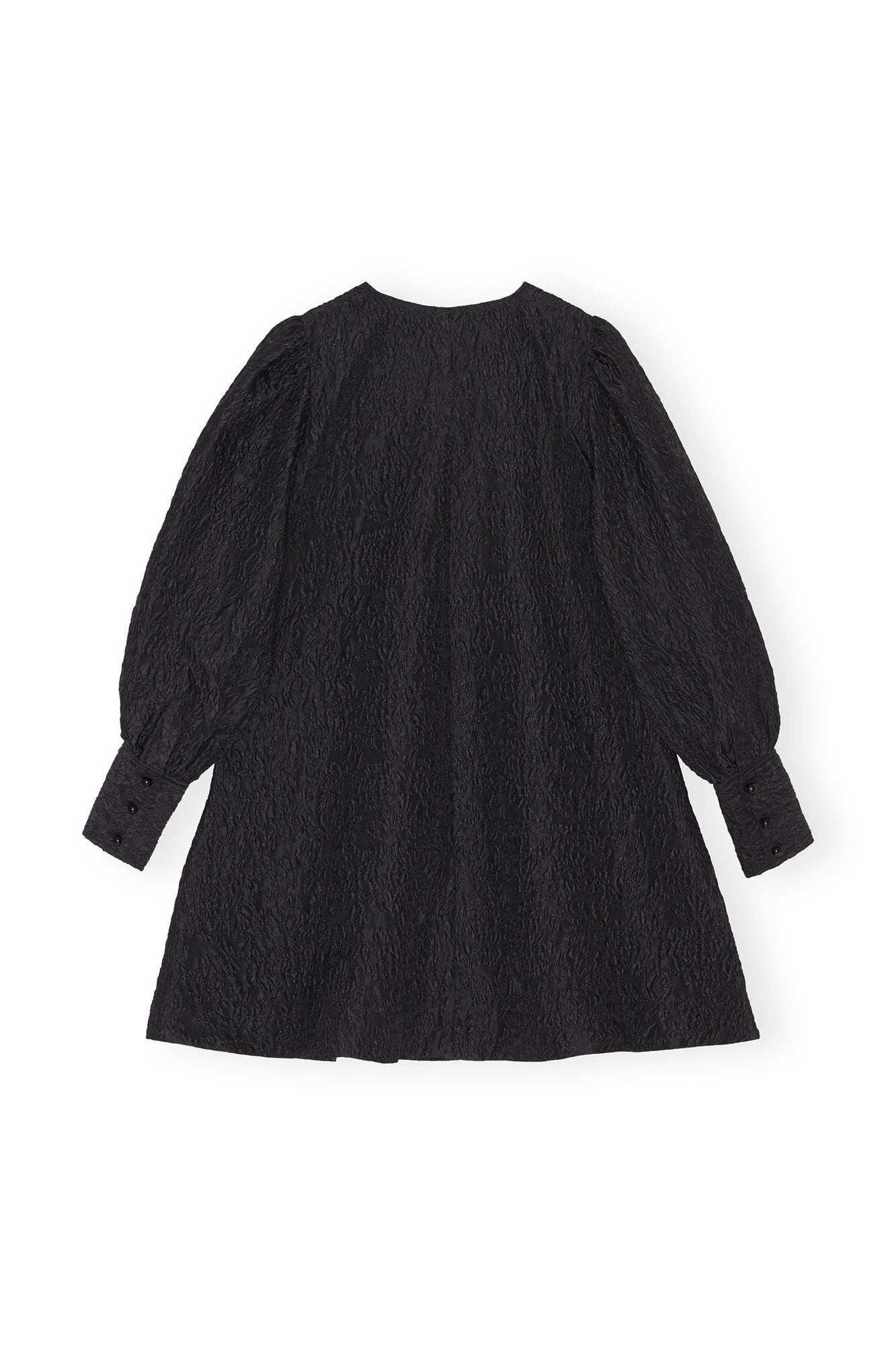 Jacquard Organza A-shaped Mini Dress | Black