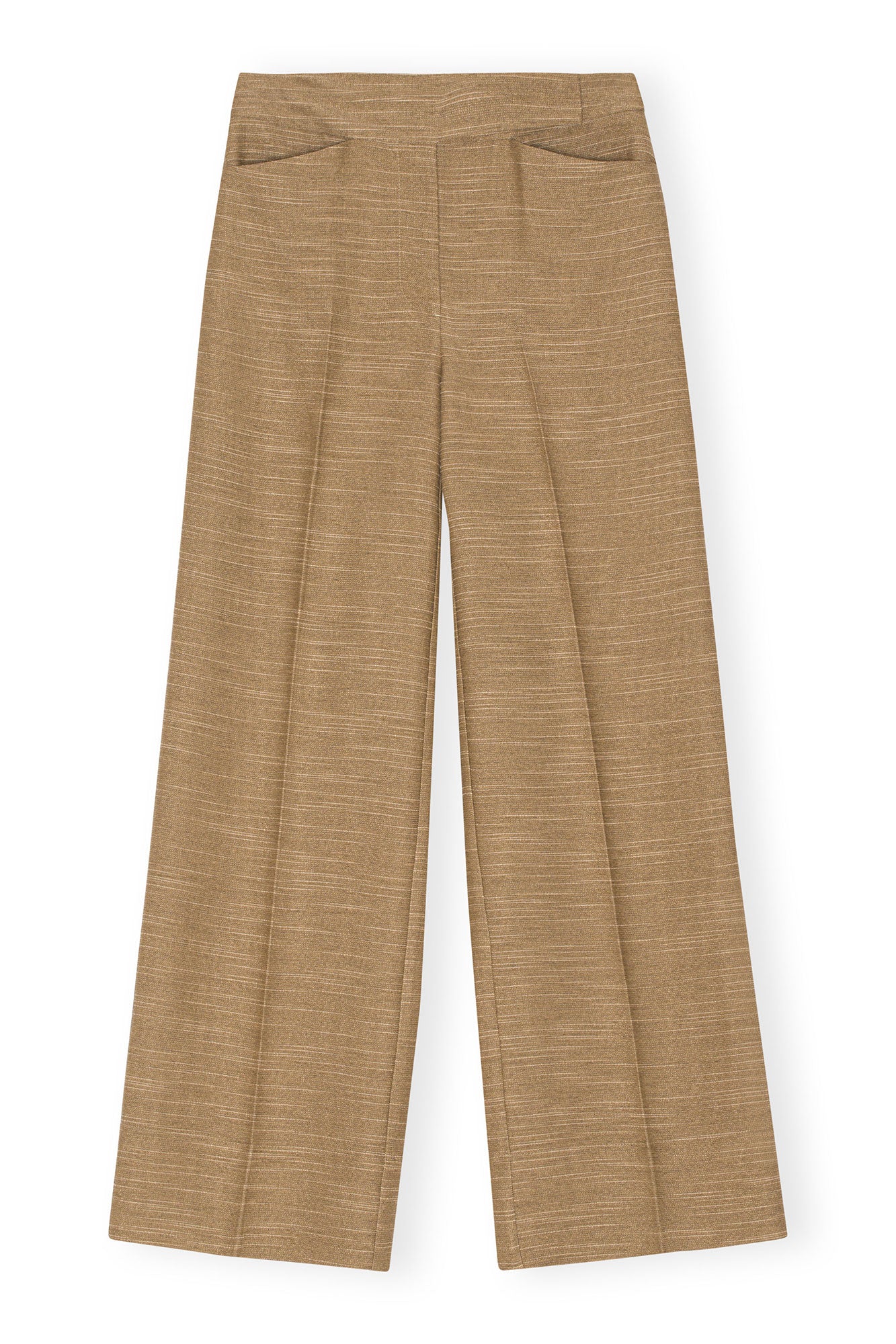Slub Linen Mid Waist Trousers | Petrified Oak