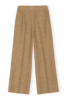 Slub Linen Mid Waist Trousers | Petrified Oak