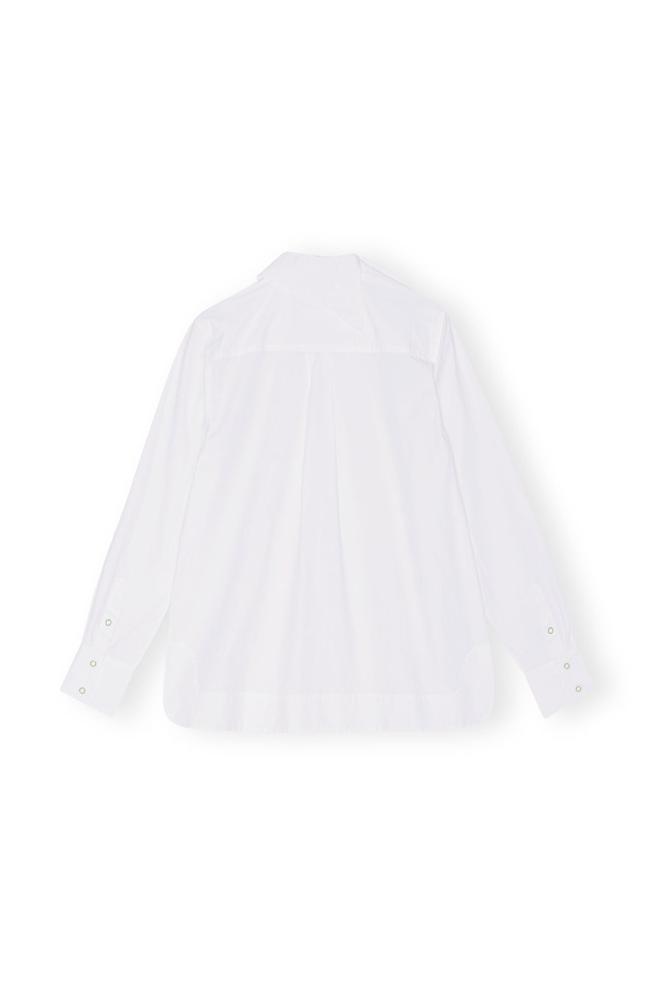 Cotton Poplin Asymmetrical Collar Shirt | Bright White
