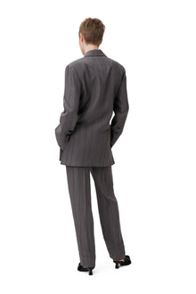 Drapey Stripe Trousers | Black Stripes