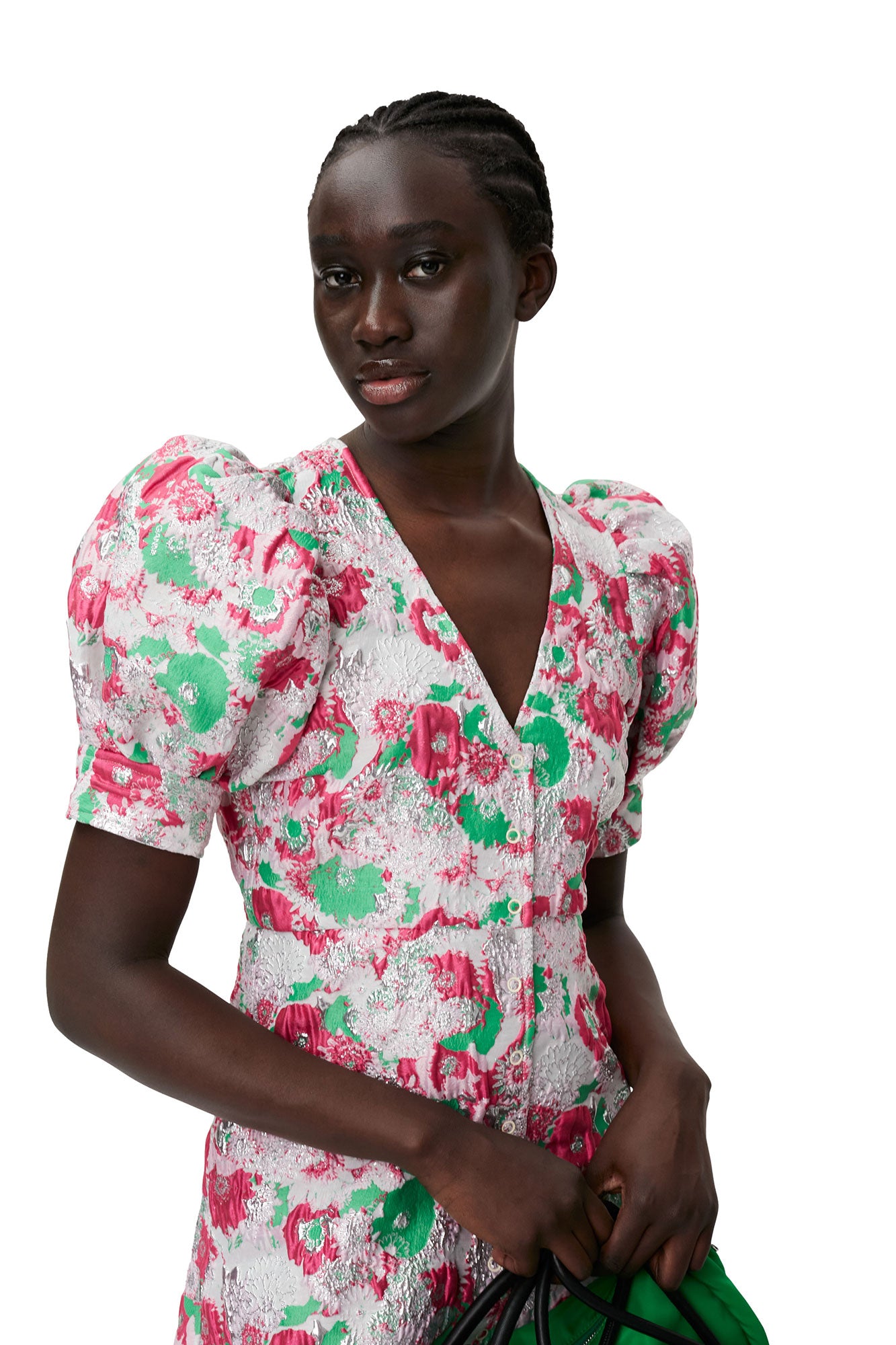 3D Jacquard Button Down Mini Dress | Sugar Plum