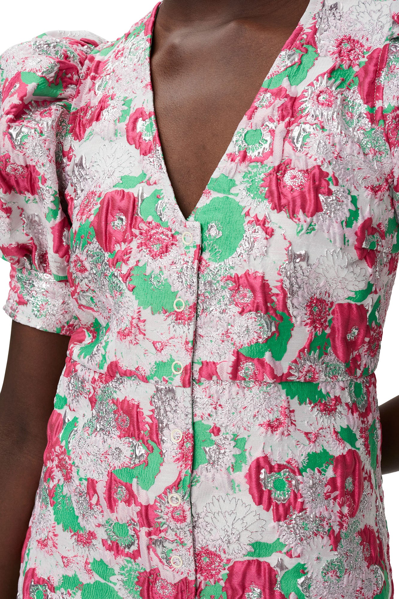 3D Jacquard Button Down Mini Dress | Sugar Plum