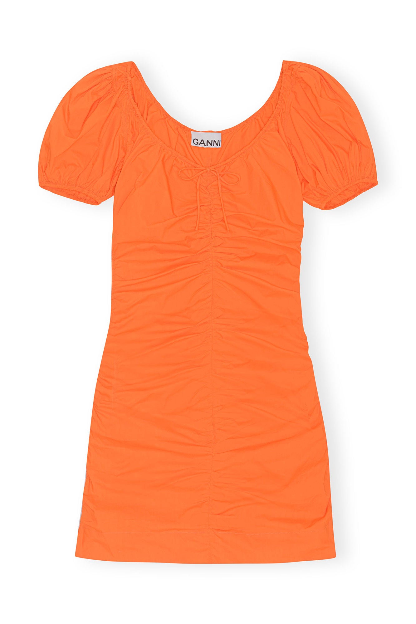 Cotton Poplin Mini Dress | Vibrant Orange