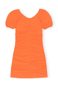 Cotton Poplin Mini Dress | Vibrant Orange