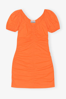 Cotton Poplin Mini Dress | Vibrant Orange