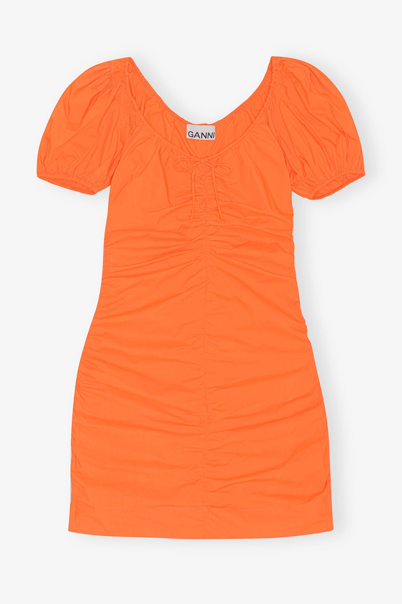 Cotton Poplin Mini Dress | Vibrant Orange