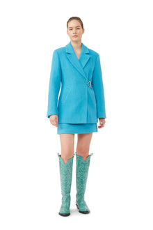 Twill Wool Suiting Blazer | Blue Curacao