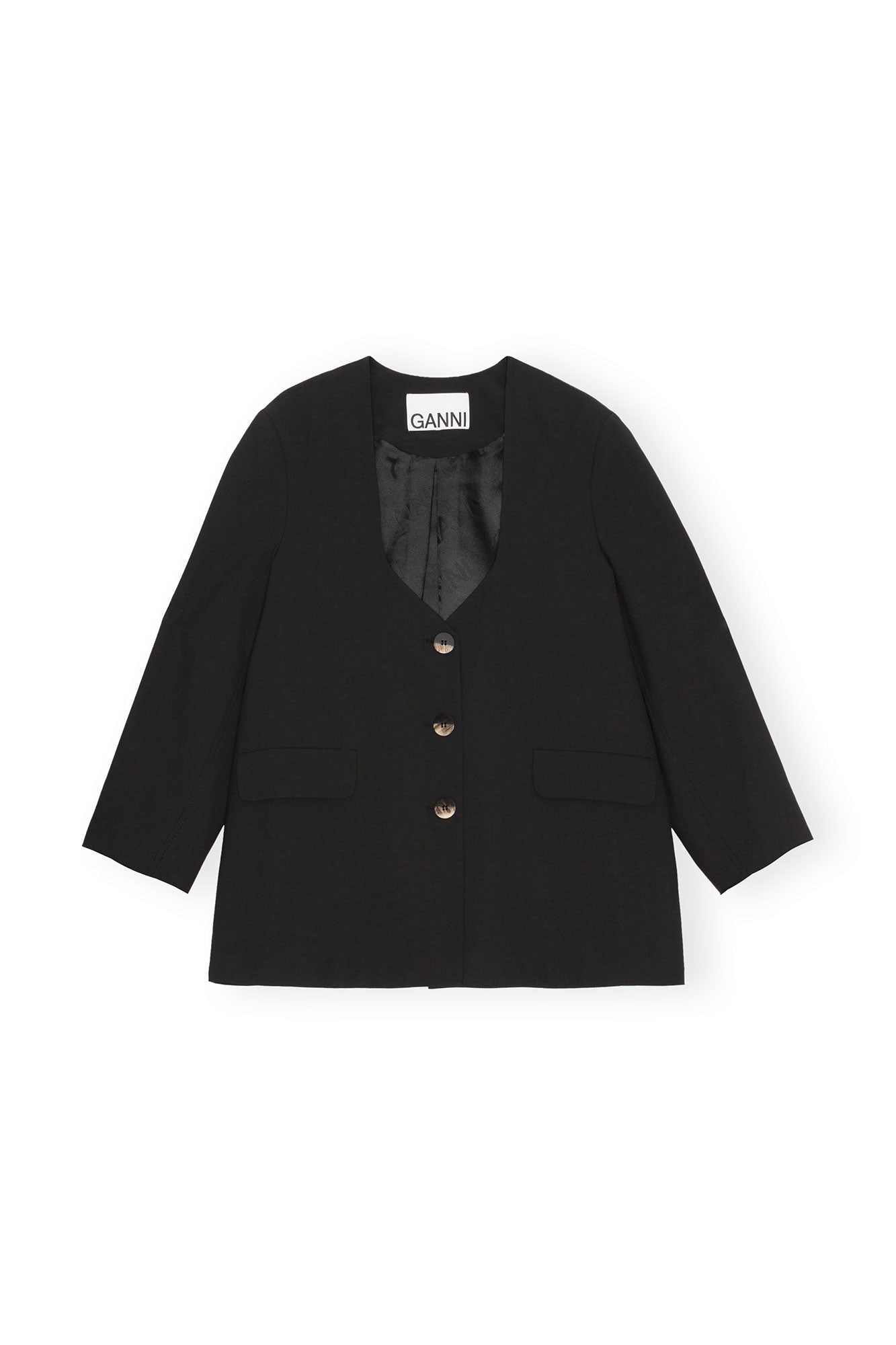 Drapey Melange Oversized Blazer | Black