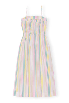 Stripe Cotton Maxi Strap Dress | Multicolour