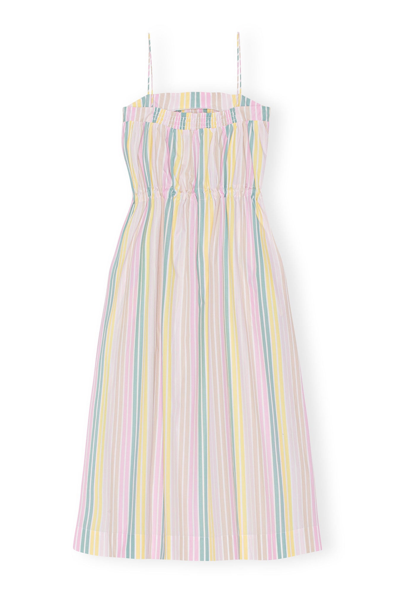 Stripe Cotton Maxi Strap Dress | Multicolour