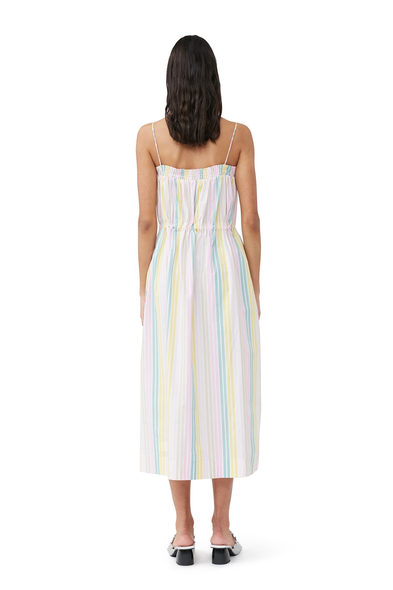 Stripe Cotton Maxi Strap Dress | Multicolour