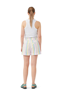 Stripe Cotton Elasticated Shorts | Multicolour