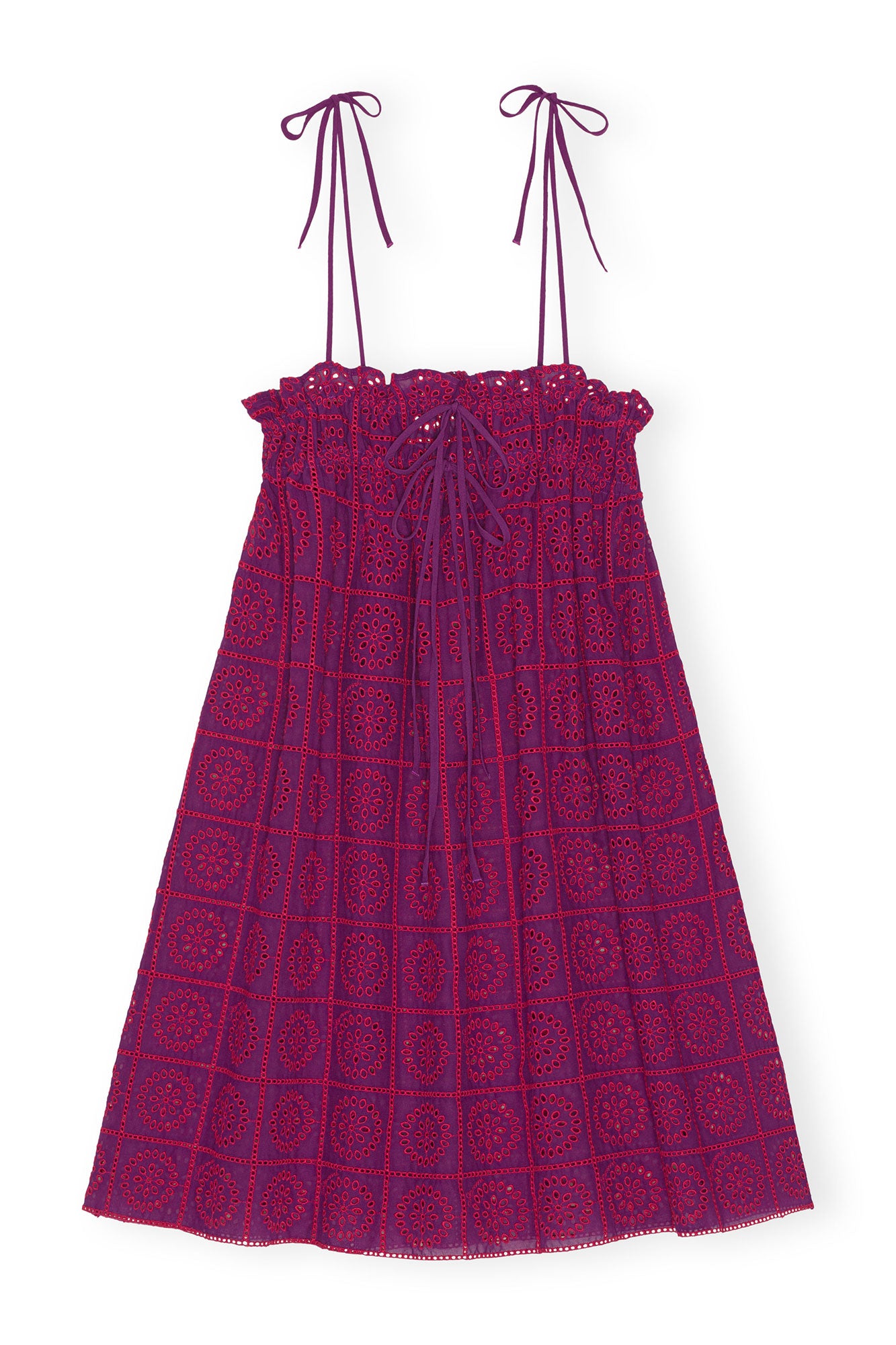 Broderie Anglaise Strap Dress | Sparkling Grape