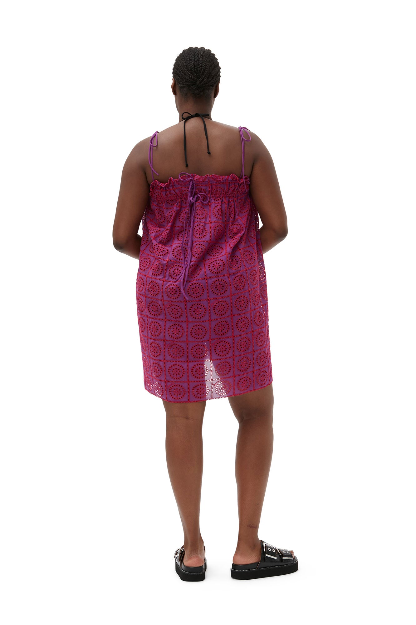 Broderie Anglaise Strap Dress | Sparkling Grape