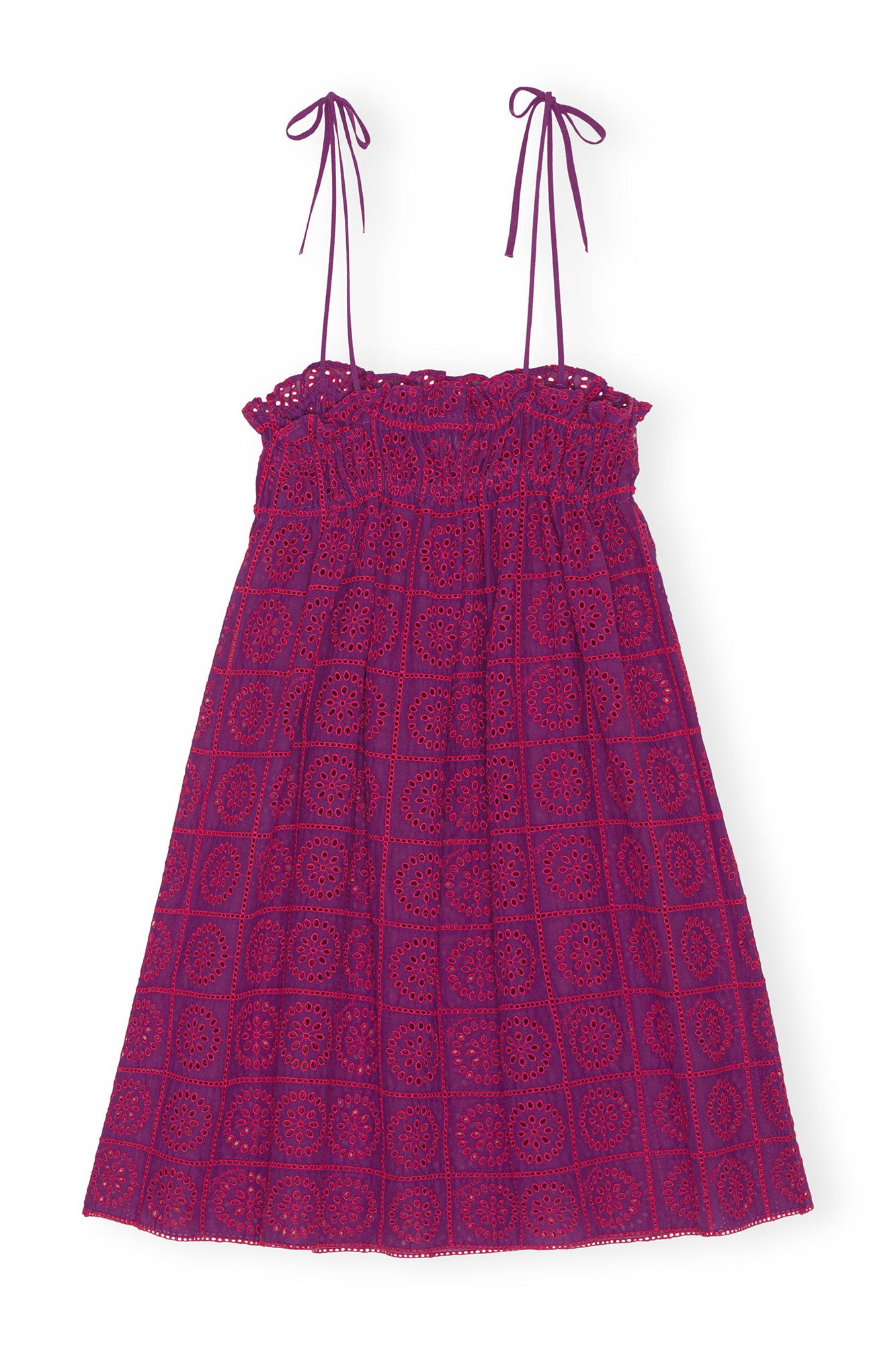 Broderie Anglaise Strap Dress | Sparkling Grape