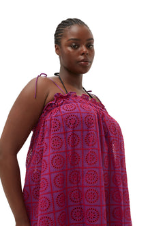 Broderie Anglaise Strap Dress | Sparkling Grape